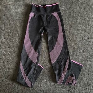Pink black and pink leggings